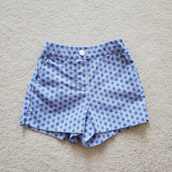 Janie and Jack Baby Girls' Lilac and Blue Patterned Cotton Shorts sz12-18m - Picture 1 of 9